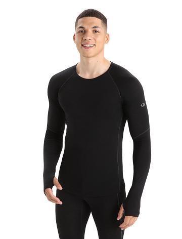 Base Layers Icebreaker BodyfitZone™ Merino 150 Zone Long Sleeve Crewe Thermal Top Homme Noir | FR 1363TCEV